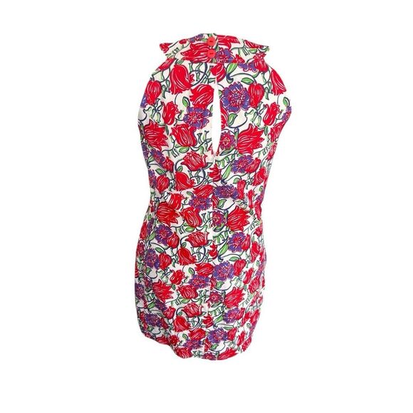 Vintage Lilly Pulitzer Red Roses Floral Sleeveless Shift Dress Size 2 - Picture 5 of 9